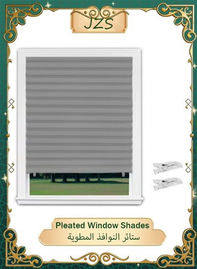 جيه زد اس ستائر نوافذ مطوية من JZS، ستائر ورقية مطوية معتمة، ستائر غير منسوجة لتصفية الضوء، سهلة التركيب لغرف النوم والحمامات وغرف المعيشة والمطابخ - Image 1